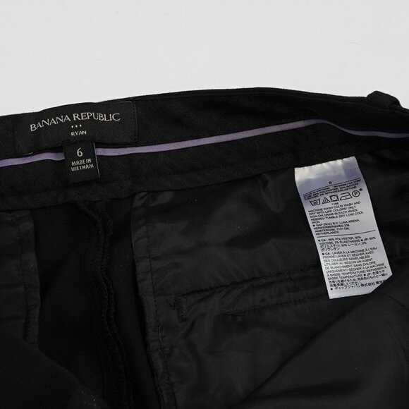 Banana Republic RYAN Straight Leg Pants Black - Size 6 - Picture 3 of 7